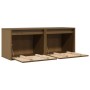 Armarios pared 2 uds madera maciza pino marrón miel 45x30x35 cm