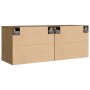Armarios pared 2 uds madera maciza pino marrón miel 45x30x35 cm