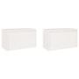 Armarios de pared 2 uds madera maciza pino blanco 60x30x35 cm
