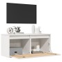 Armario de pared de madera maciza de pino blanco 80x30x35 cm