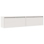 Armario de pared 2 uds madera maciza de pino blanco 80x30x35 cm