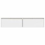 Armario de pared 2 uds madera maciza de pino blanco 80x30x35 cm