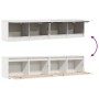 Armario de pared 2 uds madera maciza de pino blanco 80x30x35 cm
