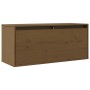 Armario de pared madera maciza de pino marrón miel 80x30x35 cm