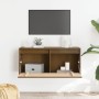 Armario de pared madera maciza de pino marrón miel 80x30x35 cm