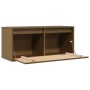 Armario de pared madera maciza de pino marrón miel 80x30x35 cm