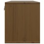 Armario de pared madera maciza de pino marrón miel 80x30x35 cm