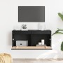 Armario de pared de madera maciza de pino negro 80x30x35 cm