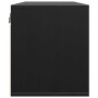 Armario de pared de madera maciza de pino negro 80x30x35 cm