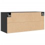 Armario de pared de madera maciza de pino negro 80x30x35 cm