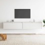 Armario de pared 2 uds madera maciza de pino blanco 100x30x35cm