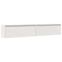 Armario de pared 2 uds madera maciza de pino blanco 100x30x35cm