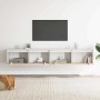 Armario de pared 2 uds madera maciza de pino blanco 100x30x35cm