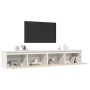 Armario de pared 2 uds madera maciza de pino blanco 100x30x35cm