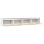 Armario de pared 2 uds madera maciza de pino blanco 100x30x35cm