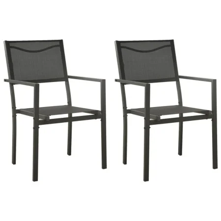Garden chairs 2 units steel and textilene black and anthracite by vidaXL, Garden chairs - Ref: Foro24-313077, Price: 86,07 €,...