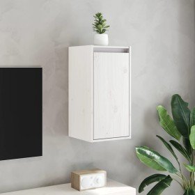 Armario de pared 2 uds madera maciza de pino blanco 30x30x60 cm