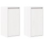 Armario de pared 2 uds madera maciza de pino blanco 30x30x60 cm