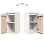 Armario de pared 2 uds madera maciza de pino blanco 30x30x60 cm