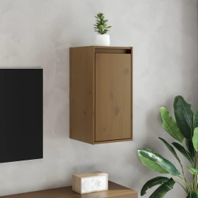 Armario de pared 2 uds madera de pino marrón miel 30x30x60 cm