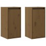 Armario de pared 2 uds madera de pino marrón miel 30x30x60 cm