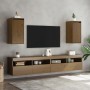 Armario de pared 2 uds madera de pino marrón miel 30x30x60 cm