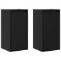 Armarios de pared 2 uds madera maciza de pino negro 30x30x60 cm