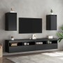 Armarios de pared 2 uds madera maciza de pino negro 30x30x60 cm