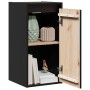 Armarios de pared 2 uds madera maciza de pino negro 30x30x60 cm