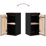 Armarios de pared 2 uds madera maciza de pino negro 30x30x60 cm
