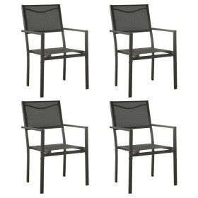 Garden chairs 4 units steel and textilene black and anthracite by vidaXL, Garden chairs - Ref: Foro24-313078, Price: 187,31 €...