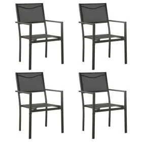 Garden chairs 4 units steel and textilene black and anthracite by vidaXL, Garden chairs - Ref: Foro24-313078, Price: 180,56 €...