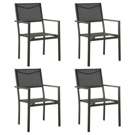 Garden chairs 4 units steel and textilene black and anthracite by vidaXL, Garden chairs - Ref: Foro24-313078, Price: 187,31 €...