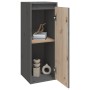 Armarios de pared 2 uds madera maciza de pino gris 30x30x80 cm
