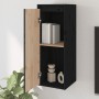Armario de pared de madera maciza de pino negro 30x30x80 cm