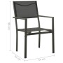 Garden chairs 4 units steel and textilene black and anthracite by vidaXL, Garden chairs - Ref: Foro24-313078, Price: 187,31 €...
