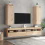 Armario de pared 2 unidades madera maciza de pino 30x30x100 cm