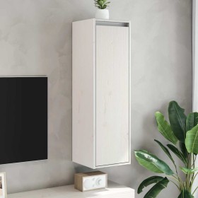 Armario de pared 2 uds madera maciza pino blanco 30x30x100 cm
