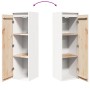 Armario de pared 2 uds madera maciza pino blanco 30x30x100 cm