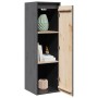 Armarios de pared 2 uds madera maciza pino gris 30x30x100 cm