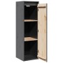 Armarios de pared 2 uds madera maciza pino gris 30x30x100 cm