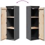 Armarios de pared 2 uds madera maciza pino gris 30x30x100 cm
