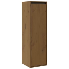 Armario de pared madera maciza de pino marrón miel 30x30x100 cm