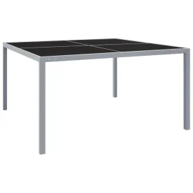 Gray steel and glass garden table 130x130x72 cm by vidaXL, Garden tables - Ref: Foro24-313086, Price: 172,11 €, Discount: %