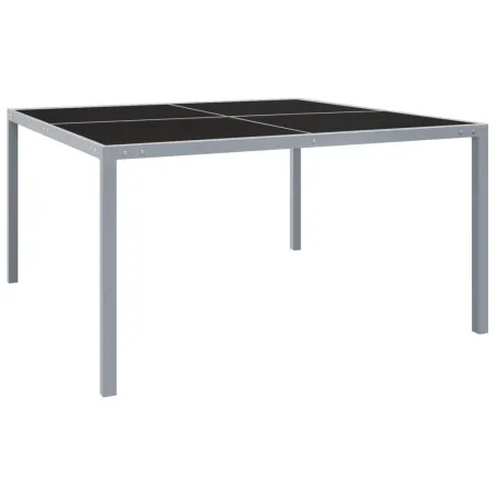 Gray steel and glass garden table 130x130x72 cm by vidaXL, Garden tables - Ref: Foro24-313086, Price: 172,07 €, Discount: %