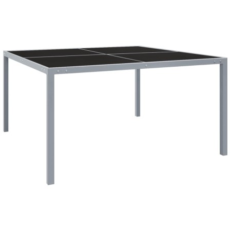 Mesa de jardín de acero y vidrio gris 130x130x72 cm de vidaXL, Mesas de jardín - Ref: Foro24-313086, Precio: 174,80 €, Descue...