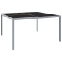 Mesa de jardín de acero y vidrio gris 130x130x72 cm de vidaXL, Mesas de jardín - Ref: Foro24-313086, Precio: 174,80 €, Descue...