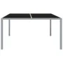 Gray steel and glass garden table 130x130x72 cm by vidaXL, Garden tables - Ref: Foro24-313086, Price: 172,07 €, Discount: %