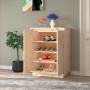Armario zapatero de madera maciza de pino 60x35x80 cm