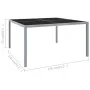 Grauer Gartentisch aus Stahl und Glas, 130 x 130 x 72 cm von vidaXL, Gartentische - Ref: Foro24-313086, Preis: 172,07 €, Raba...